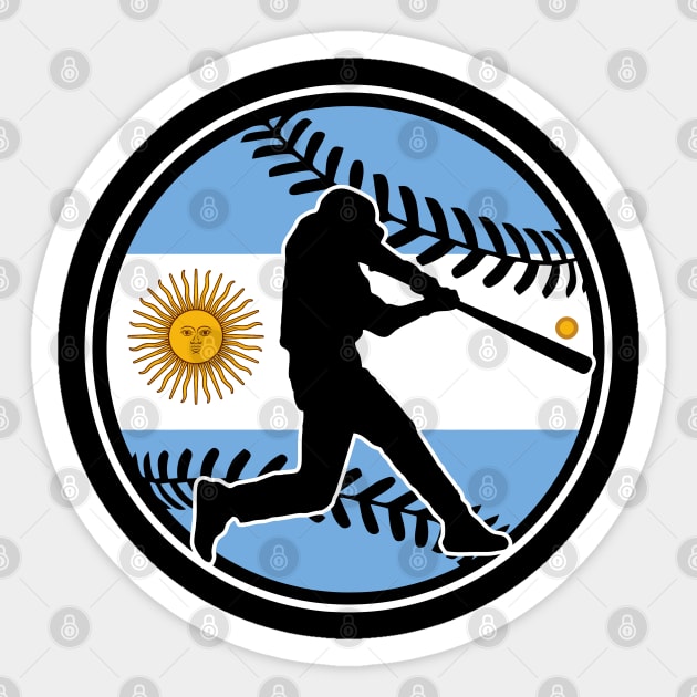 Argentina Flag Baseball Hitter Argentinian Baseball Fan Sticker by TeeCreations